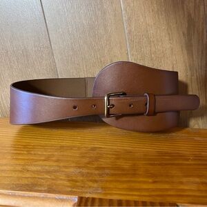 Anthropologie Classic Thick Brown Cinch Leather Belt in Size S